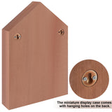 Threehoney House Shaped Wooden Shadow Cubby Box 10 W x 2 1/4 D x 15 H Hanging Display Shelf Organizer Wall Mounted Curio Cabinet Wooden Display Case Miniature Shelf for Figures(Brown) Threehoney