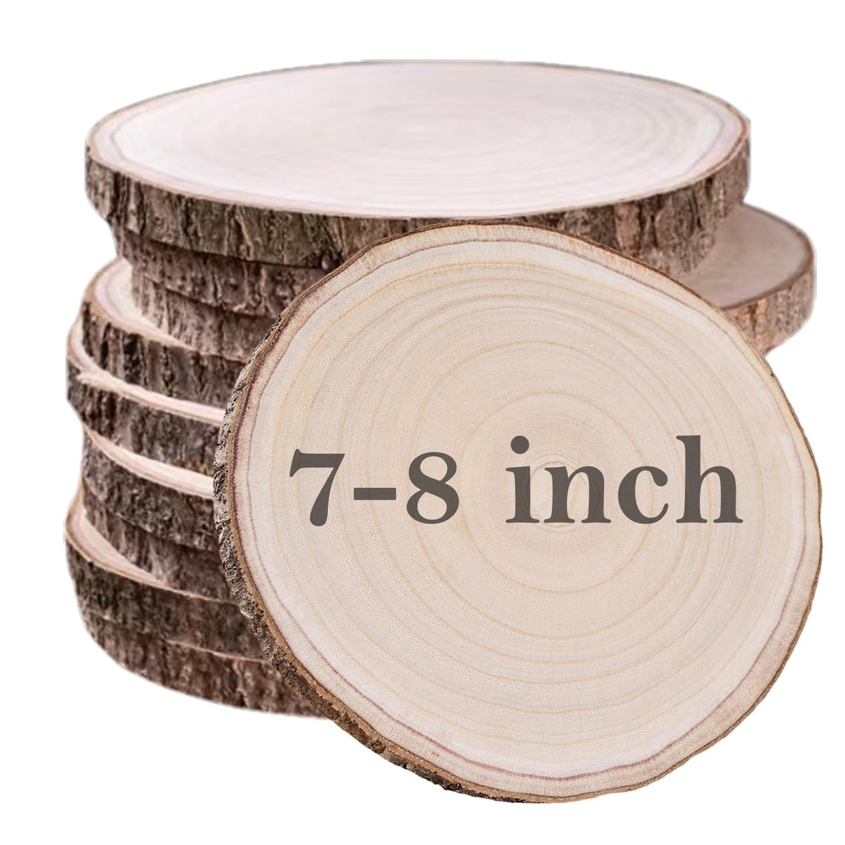 10 Pcs Natural Paulownia Wood Slices 7-8 Inches,Wood Slices for Centerpieces Table Decorations,Unfinished Rounds Wood for Crafts,Wood Slice for Rustic Wedding Decoration Projects Ninekong