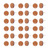 Pandahall 50pcs Walnut Wood Flat Round Earring Stud 10mm Natural Wooden Earring Stud with 316 Stainless Steel Findings for DIY Earrings Making, Hole: 1.6mm PH PandaHall