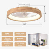 Oaks Aura 20” Ceiling Fan with Light, 3 Color Dimmable LED, 6 Speeds,Reversible DC Motor, Wooden Flush Mount Low Profile Ceiling Fans with Lights and Remote for Bedroom/Kidsroom/Dinng Room Oaks Aura