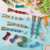SUNNYCLUE 6 Sets Keychain Making Kits Macrame Keychain Kit Daisy Flower Keychain with Instruction Boho Tassel Keychains Flowers Macrame Kits for Beginners Adults Handbags DIY Hanging Ornament Decor SUNNYCLUE