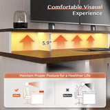 EnHomee 55" Computer Desk with Drawers Farmhouse Desk with Long Monitor Stand Reversible Wood Desk with Power Outlets Large Home Office Desk with Storage Cabinet Writing Desk with Drawers for Bedroom EnHomee