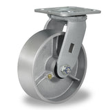 CWfutureparts 6" x 2" Heavy Duty Industrial Casters, 1250 lbs Load Capacity, Swivel Caster Wheels with Roller Bearing - Semi Steel Cast Iron Wheels for Workbench，Pallet Trucks （1 Pack） CWfutureparts