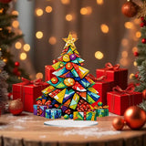 hyzsj DIY Diamond Desktop Ornament Christmas Tree, Crystal Diamond Art Painting Tabletop Ornaments Single Sided, Diamond Ornament for Adult Beginner Home Office Decor Crafts Gift hyzsj