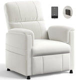 Amada Power Recliner Chair for Adults, Chenille Electric Reclining Chair for Small Spaces with Remote & Side Pockets, Thick Seat Cushion for Home Theater, RV, Living Room & Bedroom (White) AMADA HOMEFURNISHING