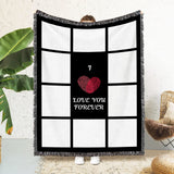 Yunhuy Sublimation Blanks Throw Blanket 1/9/15/20 Printable Panels,Super Soft 330GSM Flannel Plush Sublimation Custom Personalised Photo Blanket (I Love You 10 Panels, 50'' x 40'') Yunhuy