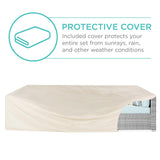 Best Choice Products 7-Piece Modular Outdoor Sectional Wicker Patio Conversation Set w/ 2 Pillows, Coffee Table, Cover Included - Gray/Pastel Blue Best Choice Products