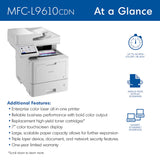 Brother MFC‐L9610CDN Enterprise Color Laser All‐in‐One Printer with Fast Printing, Large Paper Capacity, and Advanced Security Features, White Brother
