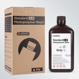 ELEGOO Upgraded Standard 3D Printer Resin, Photopolymer 405nm UV Curing Resin 2.0 for LCD/DLP 3D Printing Grey 2KG ELEGOO
