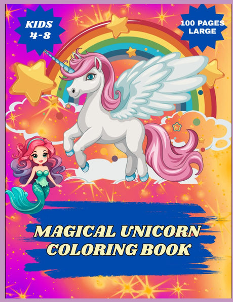 Magical Unicorn coloring book for girls 100 pages for crayon and color pencil: coloring book for girls, kids and toddler coloring book, unicorn, ... 100 pages, young girls, preschool, 2-6 WoodArtSupply