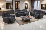 A Ainehome Manual Recliner Sofa Set, Corduroy Recliner Loveseat, Living Room Furniture Set Modern Loveseat Sofa, Reclining Couches for Living Room/Office(3 Piece Set, Dark Grey) A Ainehome