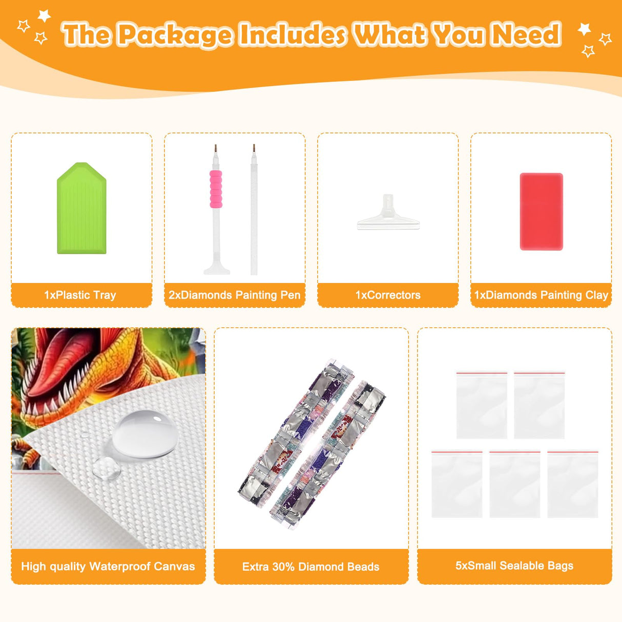 NEWENMO Dinosaur Diamonds Painting Kits for Adults Beginner, DIY 5D Animals Diamond Art Paint with Round Diamonds, Full Drill Gem Art Diamonds Art Painting for Home Wall Decor 12x16 Inch NEWENMO