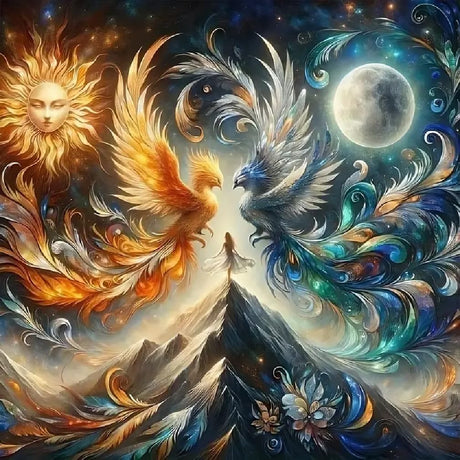 BOHADIY Phoenix Diamond Painting Kit for Adults - 5D Moon Art Kit for Beginners, Full Drill DIY Gem Art With Painting Kit for Home Wall Decor, 12 x 12 Inch BOHADIY