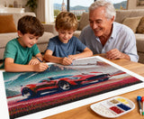 NIHO-JIUMA Diamond Painting Kits Mountain Sports car, DIY 5D Full Drill Diamond Art Gift for Adult/Teen, Home Decoration (30x40cm/12x16inches) NIHO-JIUMA