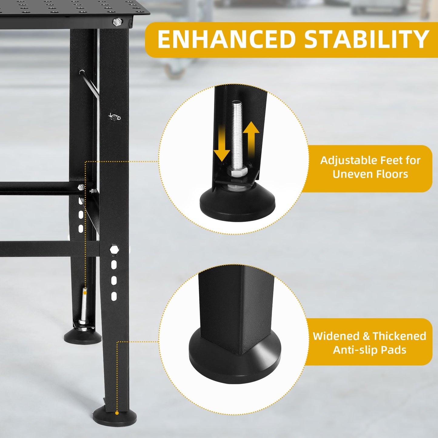 DWVO Welding Table, 36" x 24" Welding Table Top with 5/8" Holes, 0.12" Thick Fabrication Table, 1320lb Load Capacity Fixture Table, Heavy Duty Carbon Steel Weld Table for Shop Home Garage Bla - WoodArtSupply