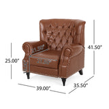 Christopher Knight Home Sunapee Tufted Recliner - Faux Leather - Cognac Brown/Espresso Christopher Knight Home