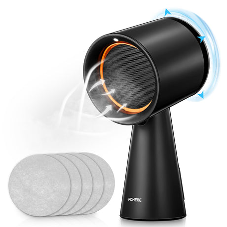 FOHERE Portable Range Hood, Desktop Range Hood with 5 Activated Charcoal Air Filters, 3-Speed Wind, Large Oil Collection Cup, Portable Kitchen Exhaust Fan Ideal for Indoor BBQ, Hot Pot and RV Kitchens FOHERE