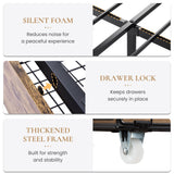 SHA CERLIN Queen Platform Bed Frame with 2 Large Storage Drawers, Rustic Wood and Metal, Noise-Free, Easy Assembly, No Box Spring Needed, Brown SHA CERLIN