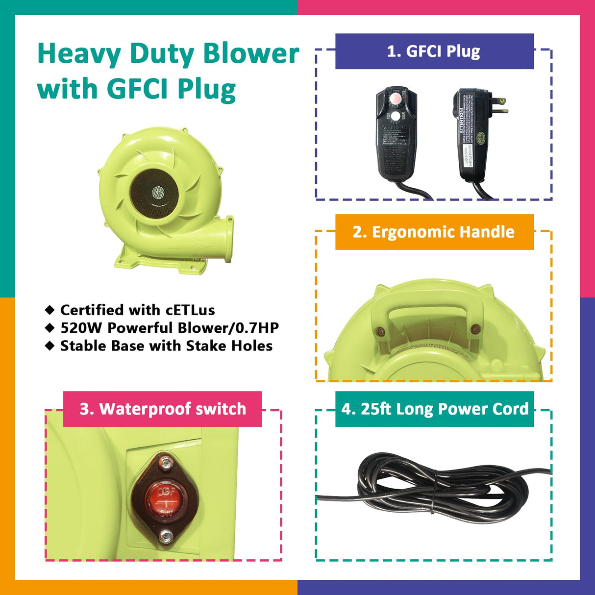 Inflatable Bounce House with Double Slide, Water Bounce Castle with Slide,Water Slide with Splash Pool, Water Cannon, Climbing Wall, Basketball Hoop, Backyard Water Slide for Kids Bounwell