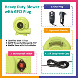 Inflatable Bounce House with Double Slide, Water Bounce Castle with Slide,Water Slide with Splash Pool, Water Cannon, Climbing Wall, Basketball Hoop, Backyard Water Slide for Kids Bounwell