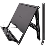 Readaeer Portable Book Stand Free Angle Adjustable Book Holder for Thick Textbook Collapsible Lightweight Book Rest (Black) Reodoeer