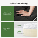 Marsail 3-in-1 Convertible Futon Sleeper Sofa Bed, Pull Out Couch with Adjustable Backrest, USB Charging & Side Pockets, Velvet Fabric Sofa for Living Room, Apartment, Loveseat, Black Marsail