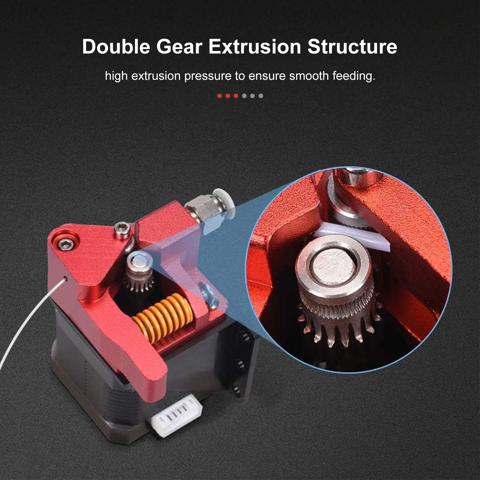 Dual Gear Extruder, Upgraded CR10 Twin Gear Extruder Ender 3 Extruder for Creality Ender 3, Ender 3V2, Ender 3 Pro, CR-10 3D Printers - WoodArtSupply