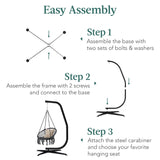 Best Choice Products Metal Hanging Hammock C-Stand for Chair/Weather-Resistant Finish, Offset Base - Stand Only - Black Best Choice Products