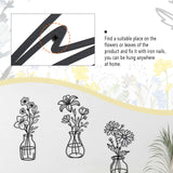 OYEFLY 3 Pieces Metal Flowers Wall Arts,Black Metal Vase Wall Art,Rustic Farmhouse Decor (Black) OYEFLY