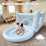 White Bounce House, Bounce House for Kids 3-6 with Ball Pit Pool, Toddler Mini Bounce House, Indoor Outdoor Inflatable Bounce House for Kids and Adults (Without Blower) CHUNNIAN