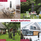 Patio Umbrella Cover for 9ft to 12ft,Waterproof 420D Oxford Outdoor Parasol Covers with Zipper,Windproof & Anti-UV Protective Cover for Garden,Market,and Patio Umbrellas,Black HCFGS