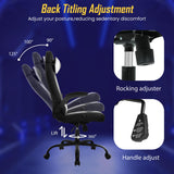 Ruesleag PC Gaming Racing Chair Ergonomic Office Computer Chair HIgh Back Video Racing Chair w/Lumbar Support Flip Up Arms Headrest PU Leather Study Desk Chair Executive Office Chair for Adults,White Ruesleag