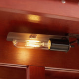 KEIKI Lighted Glass Display Curio Cabinet, 49" Tall Display Case with Adjustable Glass Shelves and Mirrored Back Panel for Living Room, Kitchen, Light Blub Included, Cherry KEIKI