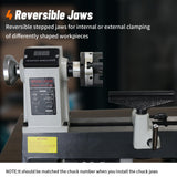 3 inch Mini Wood Lathe Chuck,4-jaw Self-Centering Lathe Chucks for Woodturning with 1 x 8TPI Thread,for Woodworking Lathe Tools HAowosi