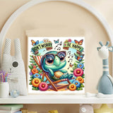 Lophomie Diamond Art Kits for Adults, 5D DIY Turtle Diamond Painting Kits for Adults Beginners, Diamond Dots Kits Gem Arts Crafts for Home Wall Decor 14x14 Inch(Don't Worry, Be Happy) Lophomie