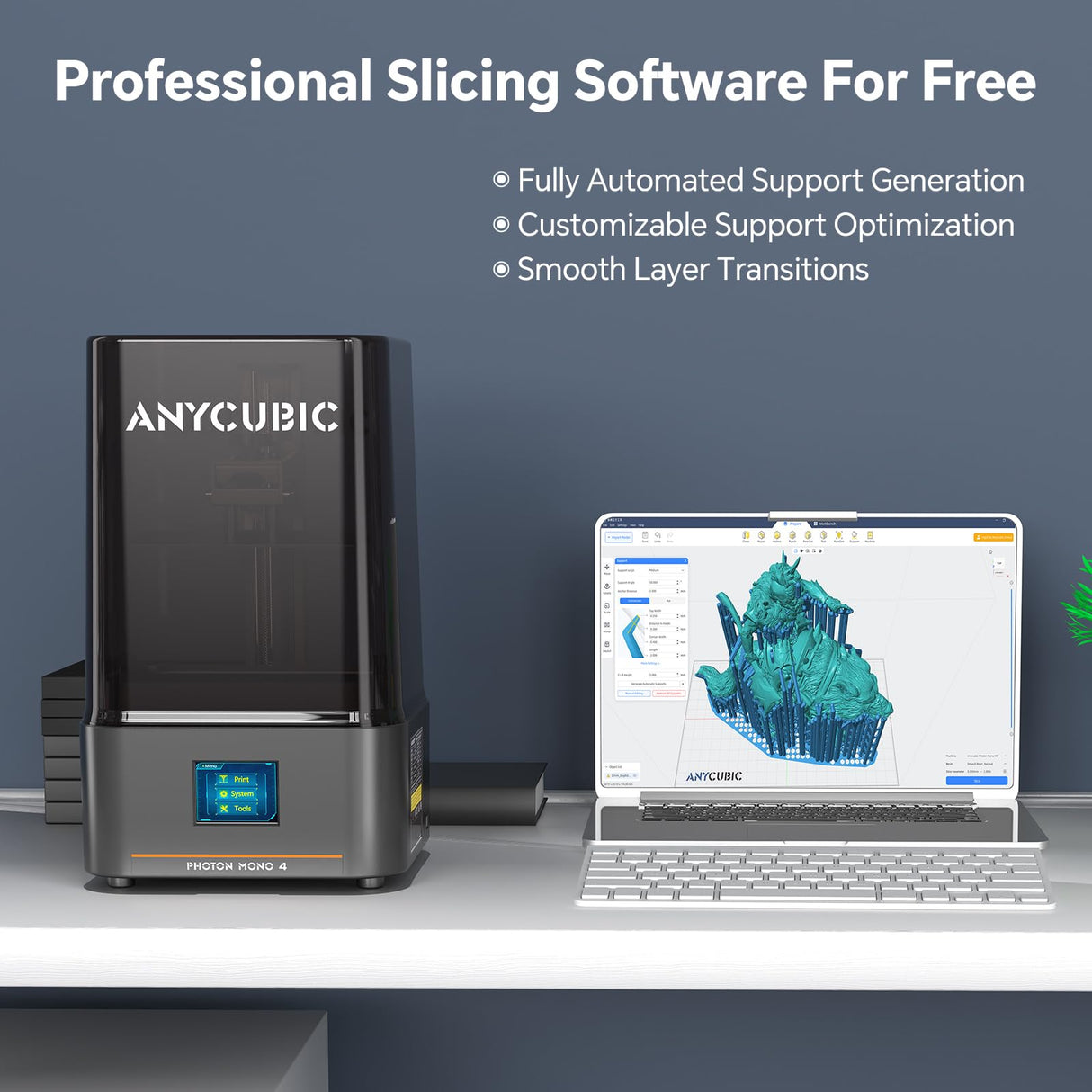 ANYCUBIC Photon Mono 4 10K Resin 3D Printer, 7'' HD Mono LCD Screen, Power Off Resume, Upgraded Light Source, Print Volume 6.04'' x 3.43'' x 6.49'' ANYCUBIC