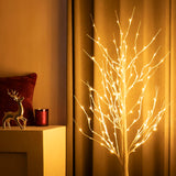 LightsUp Birch Tree with LED Lights 4+6+8FT, 3PK Artificial Christmas Tree Prelit with 8 Lighting Modes and Timer, Lit Twinkling Twig Tree Warm White for Xmas Home Outdoor Indoor Decoration LightsUp