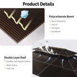 VINGLI 10’ x 13’ Outdoor Hardtop Gazebo Polycarbonate Double Roof Canopy Aluminum Frame Pavilion with Curtains and Netting Patio Gazebo Pergola VINGLI