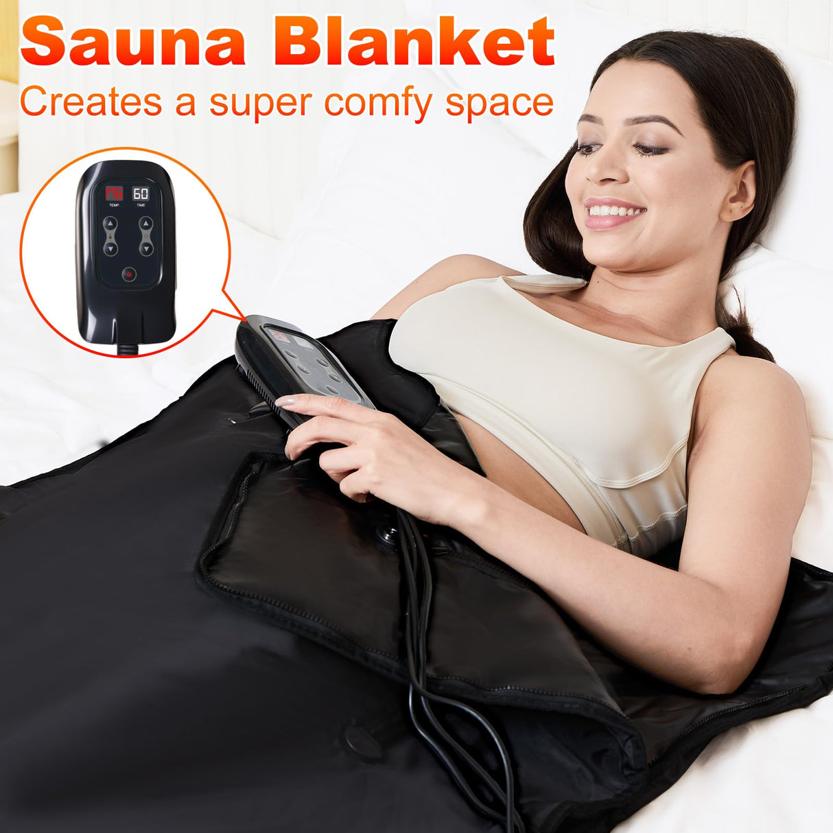 yamxun Far Infrared Sauna Blanket: Portable Sauna Blanket for Home Therapy-Infrared Blanket Sauna with 95–167 °F Temp Range yamxun