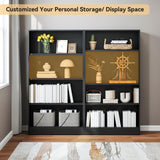 IRONMIX Metal Open Bookcase, 4-Tier Bookshelf with Adjustable Storage Shelves, Modern Black Bookshelf for Small Places, 59" Tall Book Shelf, Cabint Display Case for Home Office, Library, Living Room IRONMIX