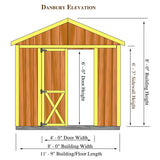 Best Barns Danbury 8' X 12' Wood Shed Kit Best Barns Inc.
