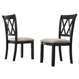 Roundhill Furniture Windvale Fabric Upholstered Dining Chair, Set of 2, Black Roundhill Furniture