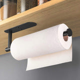 VAEHOLD Adhesive Paper Towel Holder Under Cabinet Wall Mount for Kitchen Paper Towel, Black Paper Towel Roll Holder Stick to Wall, SUS304 Stainless Steel（Black） VAEHOLD