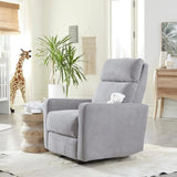 Nurture& The Glider Premium Power Recliner Nursery Glider Chair with Adjustable Head Support | Designed with a Thoughtful Combination of Function and Comfort | Built-in USB Charger (Gray) Nurture&