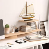 SAILINGSTORY Wooden Sailboat Decor Sail Boat Model Ship Sailing Yacht for Home Decoration Wood Color HOME DECOR SAILINGSTORY