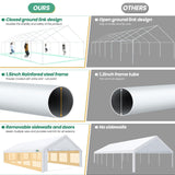 COBIZI Party Tents 20x40 Heavy Duty Waterproof, Tents for Parties with 8 Removable Sidewalls & 4 Built-in Sandbag, Outdoor Wedding Large Tent, UV 50+, White COBIZI
