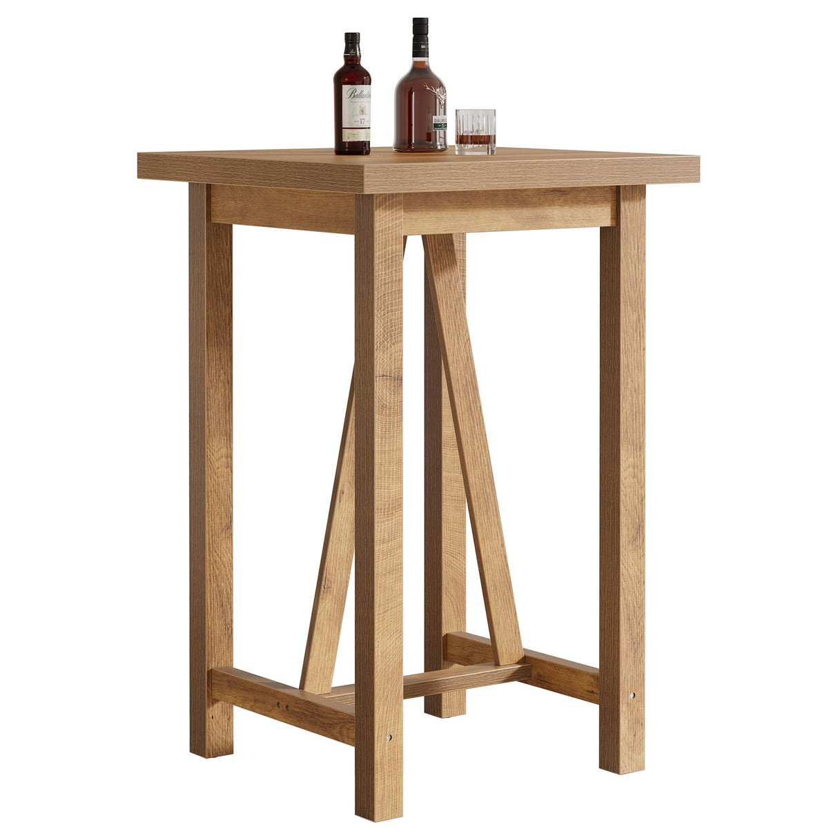 Tribesigns Bar Table, 39.4" Tall Counter Height Pub Table for Cocktail Coffee Bistro, Farmhouse Square High Top Desk for Living Room, Dining Room, Kitchen, Small Space Tribesigns