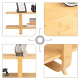 HollyHOME Bamboo TV Stand with Storage for TVs up to 65'', Modern Entertainment Center with 2 Open Shelf, Accent TV Media Console Table for Living Room, Bedroom, 55"(L), Burlywood HollyHOME