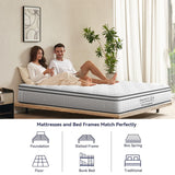 Twin Size Hybrid Mattresses 12 Inch, Firm Memory Foam Mattress with Extra Thick Comfort Layer for Pressure Relief, Individually Pocket Coils Springs | Motion Isolating | Certipur-US Certified Thctvous