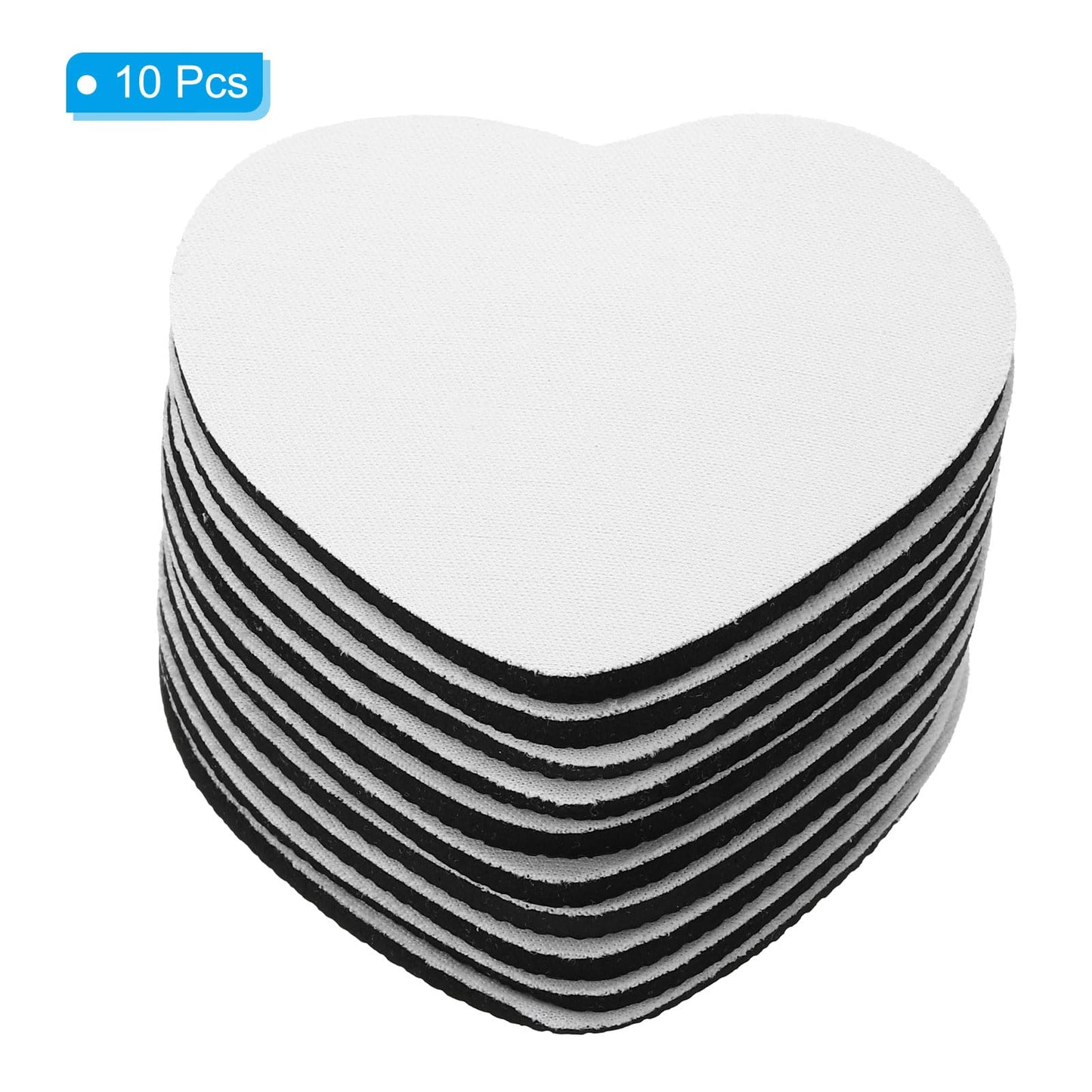 PATIKIL Sublimation Coaster Blanks, 10Pcs 3.54" Heart Blank Cup Coasters for Thermal Sublimation DIY Crafts, White